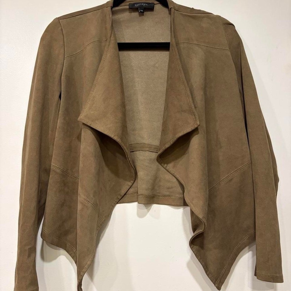 Karen Kane Tan Faux Suede Jacket | Size Large